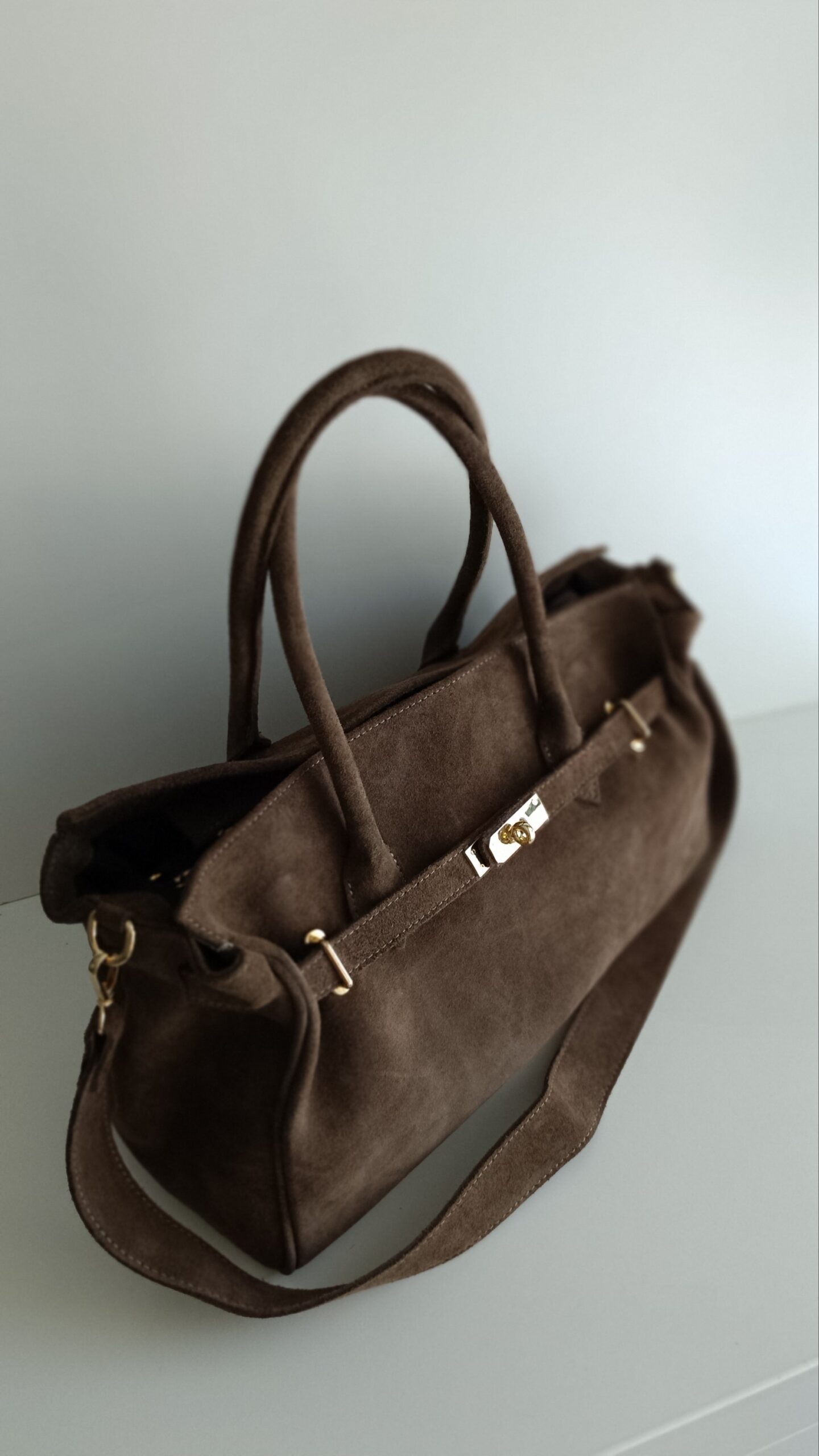 Torebka HERLiN zamsz cappuccino - obrazek 2