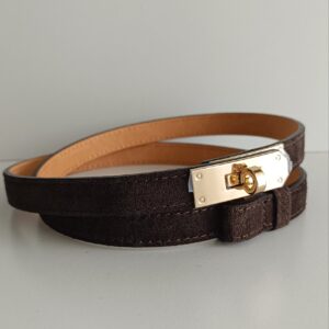 Pasek HERLiN zamsz chocolate