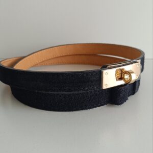 Pasek HERLiN zamsz black