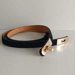 Pasek HERLiN zamsz black